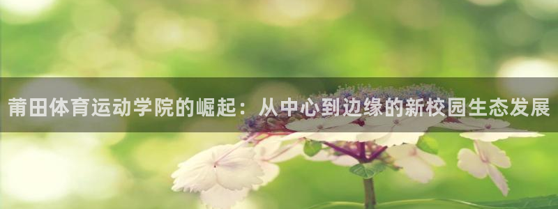 yy易游体育平台能提现吗：莆田体育运动学院的崛起：从中心到边